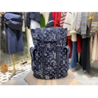 Modern Classic Louis Vuitton Monogram Tapestry Denim Backpack M57280 Dark Blue