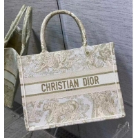 Pretty Style SMALL DIOR BOOK TOTE Embroidery C1287-8 cream