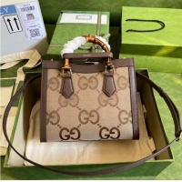 Luxury Cheap Gucci Diana small tote bag 660195 brown