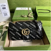 Super Quality Gucci The Hacker Project small GG Marmont bag ‎443497 black