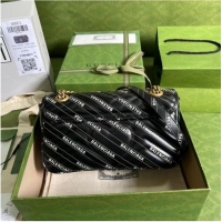 Super Quality Gucci The Hacker Project small GG Marmont bag ‎443497 black