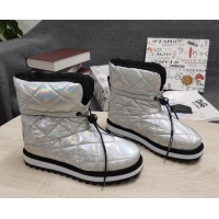 Shop Duplicate Dolce & Gabbana DG Iridescent Down Snow Ankle Boots Silver 121518