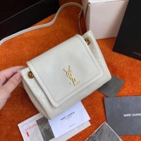 Famous Brand YSL MONOGRAM MINI NOLITA IN LAME LEATHER 672738 BLANC VINTAGE