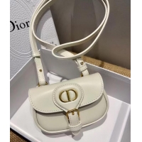 Classic MINI DIOR BOBBY BAG Warm Taupe Box Calfskin S5109U WHITE