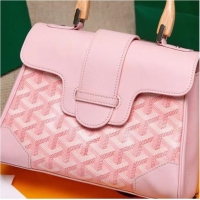 Pretty Style Goyard Calfskin Leather saigon mini Tote Bag 9955 Pink