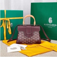 Inexpensive Goyard Calfskin Leather saigon mini Tote Bag 9955 Wine