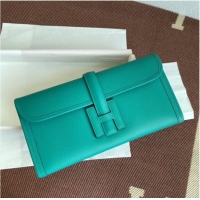 Luxury New Hermes Original Espom Leather Clutch 37088 blue