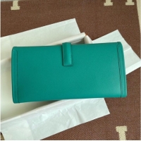 Luxury New Hermes Original Espom Leather Clutch 37088 blue