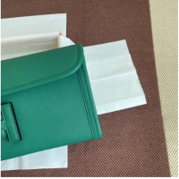 Top Grade Hermes Original Espom Leather Clutch 37088 green