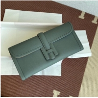 Original Cheap Hermes Original Espom Leather Clutch 37088 Almond green