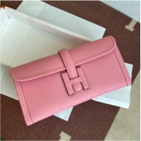 Low Cost Hermes Original Espom Leather Clutch 37088 cherry blossoms