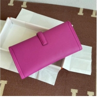 Stylish Hermes Original Espom Leather Clutch 37088 plum blossom