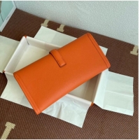 Cheapest Hermes Original Espom Leather Clutch 37088 orange 