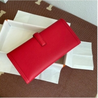 Low Cost Hermes Original Espom Leather Clutch 37088 red