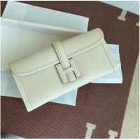 Youthful Hermes Original Espom Leather Clutch 37088 cream