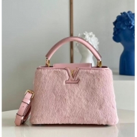 Good Product Louis Vuitton CAPUCINES BB M48865 pink Mink hair