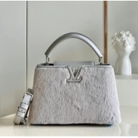 New Stylish Louis Vuitton CAPUCINES BB M48865 gray Mink hair