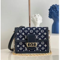 Well Crafted Louis Vuitton Monogram denim DAUPHINE MM M59483 Navy Blue