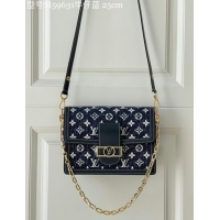 Well Crafted Louis Vuitton Monogram denim DAUPHINE MM M59483 Navy Blue