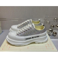 Top Design Alexander Mcqueen x Converse Crystal Canvas Sneakers Silver 111836