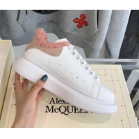 Top Quality Alexander Mcqueen White Calfskin and Shearling Sneakers Pink 112358