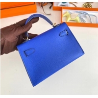 Low Cost Hermes Kelly 19cm Shoulder Bags Epsom Leather KL19 Gold hardware Electro optic blue