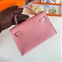 Low Cost Hermes Kelly 19cm Shoulder Bags Epsom Leather KL19 Silver hardware pink