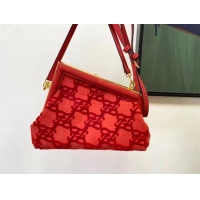 Spot Bulk FENDI FIRST small suede bag 8BP129A red