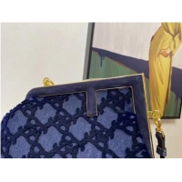 Traditional Specials FENDI FIRST small suede bag 8BP129A blue