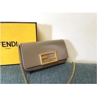 Well Crafted FENDI WALLET ON CHAIN WITH POUCHES leather mini-bag 8BS032 gray