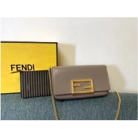 Well Crafted FENDI WALLET ON CHAIN WITH POUCHES leather mini-bag 8BS032 gray