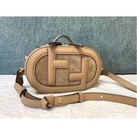 Good Price FENDI MINI CAMERA CASE leather and suede mini-bag 8BS058AH Beige