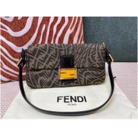 Famous Brand FENDI BAGUETTE fabric bag FM0871 Brown