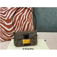 Sophisticated FENDI BAGUETTE fabric bag FM0872 Brown