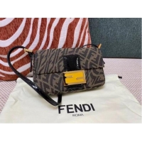 Sophisticated FENDI BAGUETTE fabric bag FM0872 Brown