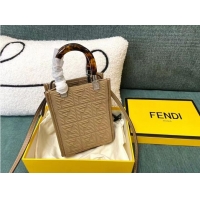 Spot Bulk FENDI MINI SUNSHINE SHOPPER FF fabric mini-bag 8BS051AG Beige