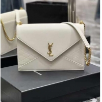 Grade Quality YSL GABY CHAIN BAG IN VINTAGE LAMBSKIN 668864 white