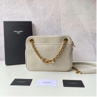 Classic YSL LE MAILLON SMALL CHAIN BAG IN QUILTED LAMBSKIN 6693081 BLANC VINTAGE