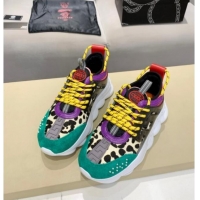 Good Product Versace Animal Print Sneakers 012687 Green