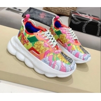 Best Luxury Versace Print Sneakers 012691 Pink