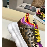 Luxurious Versace Animal Print Sneakers Blue 126107