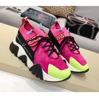 Best Design Versace Squalo Knit Sneakers Pink 126117