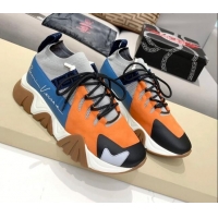 Best Luxury Versace Squalo Knit Sneakers 126117 Blue/Orange