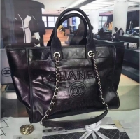 New Discount Chanel Top Quality Leather Shopping Bag CHA85110 Black