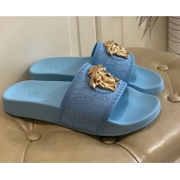 New Fashion Versace Flat Side Sandals 071201 Blue