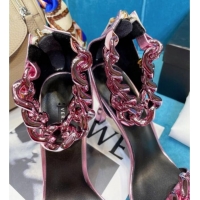 Low Price Versace Calfskin Chain Sandals 8.5cm 071233 Pink