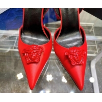 Discount Versace La Medusa Calfskin Slingback Pumps 9.5cm 081151 Red