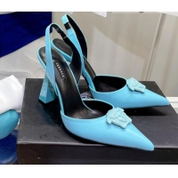 Top Grade Versace La Medusa Calfskin Slingback Pumps 9.5cm 081152 Blue