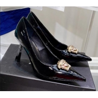 Cheap Price Versace La Medusa Patent Leather Pumps 9.5cm 081153 Black