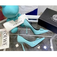 Unique Style Versace La Medusa Patent Leather Pumps 9.5cm 081153 Blue